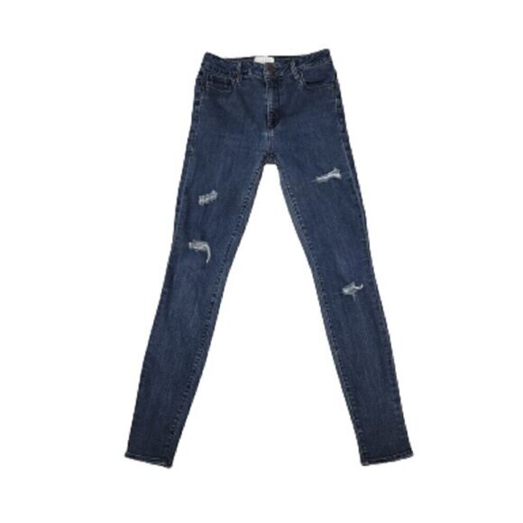 Parker Smith Mid-Rise Distressed Ripped Knee Skinny Jeans - Picture 2 of 7